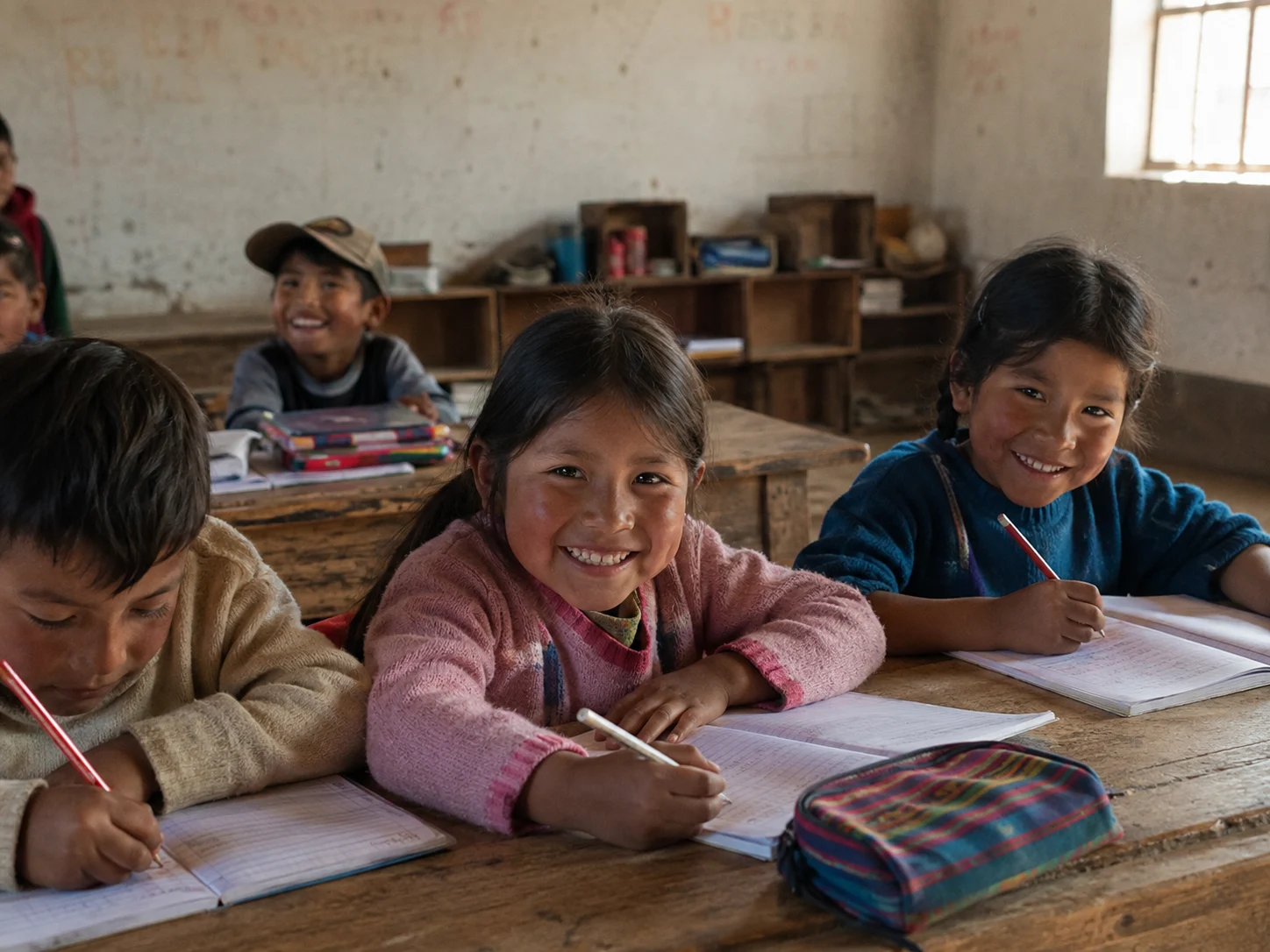 Niños en el taller de refuerzo de Fundación Beréa