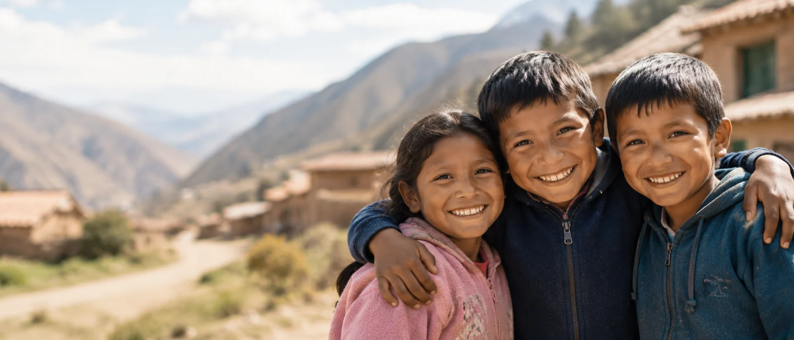 Niños de Fundación Beréa sonriendo juntos