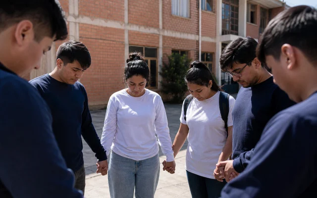 Antes de abrir el portón, el equipo oró los nombres del sábado — Fundación Beréa, Oruro