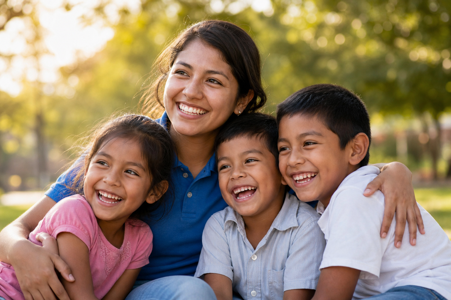 Mentora y niños sonriendo — Fundación Beréa
